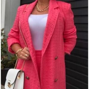 ZARA BLOGGER FAVORITE TEXTURED DOUBLE BREASTED BLAZER